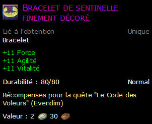 Bracelet de sentinelle finement décoré