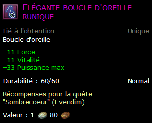 Elégante boucle d'oreille runique