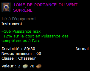 Tome de portance du vent suprême