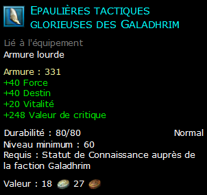 Epaulières tactiques glorieuses des Galadhrim