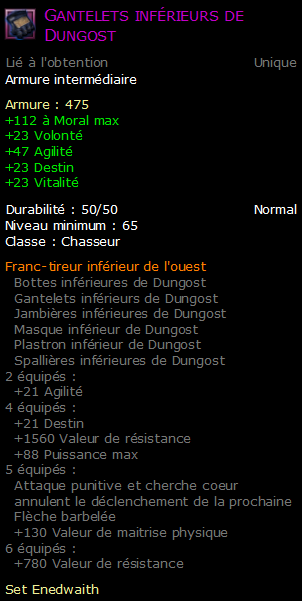 Gantelets inférieurs de Dungost