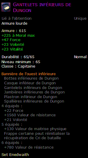 Gantelets inférieurs de Dungon