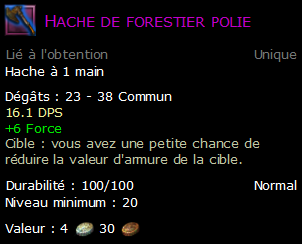 Hache de forestier polie