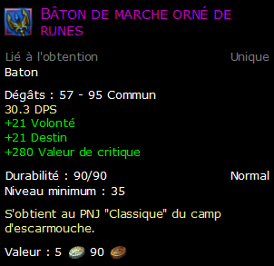 Bâton de marche orné de runes