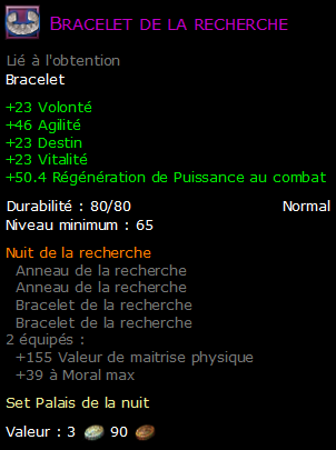 Bracelet de la recherche