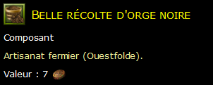 Belle récolte d'orge noire