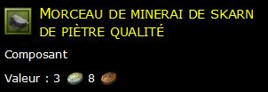 Morceau de minerai de skarn de piètre qualité