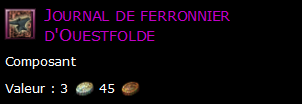 Journal de ferronnier d'Ouestfolde