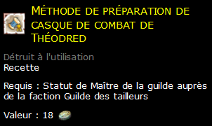 Méthode de préparation de casque de combat de Théodred