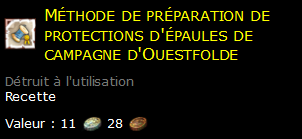 Méthode de préparation de protections d'épaules de campagne d'Ouestfolde