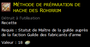 Méthode de préparation de hache des Rohirrim