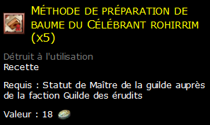 Méthode de préparation de baume du Célébrant rohirrim (x5)