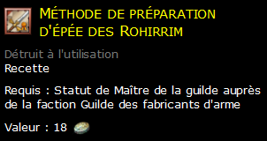 Méthode de préparation d'épée des Rohirrim