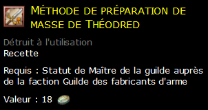 Méthode de préparation de masse de Théodred