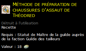 Méthode de préparation de chaussures d'assaut de Théodred