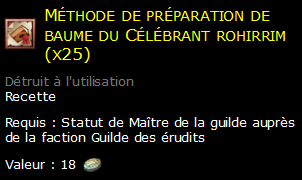 Méthode de préparation de baume du Célébrant rohirrim (x25)