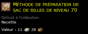 Méthode de préparation de sac de billes de niveau 70