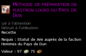 Méthode de préparation de plastron lourd du Pays de Dun