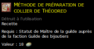 Méthode de préparation de collier de Théodred