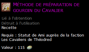 Méthode de préparation de gourdin du Cavalier