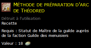 Méthode de préparation d'arc de Théodred