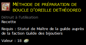 Méthode de préparation de boucle d'oreille deThéodred