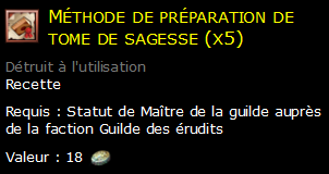 Méthode de préparation de tome de sagesse (x5)