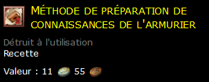 Méthode de préparation de connaissances de l'armurier