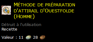 Méthode de préparation d'attirail d'Ouestfolde (Homme)