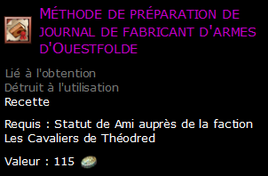 Méthode de préparation de journal de fabricant d'armes d'Ouestfolde