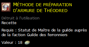 Méthode de préparation d'armure de Théodred