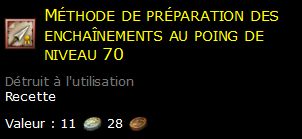 Méthode de préparation des enchaînements au poing de niveau 70