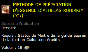 Méthode de préparation d'essence d'athelas rohirrim (x5)