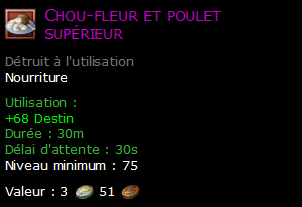 Chou-fleur et poulet supérieur