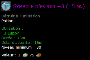 Symbole d'espoir +3 (15 mn)