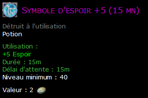 Symbole d'espoir +5 (15 mn)