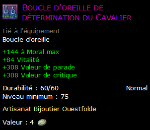 Boucle d'oreille de détermination du Cavalier