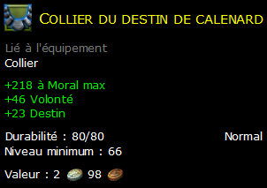 Collier du destin de calenard