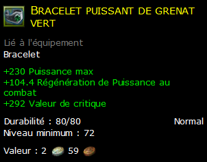 Bracelet puissant de grenat vert