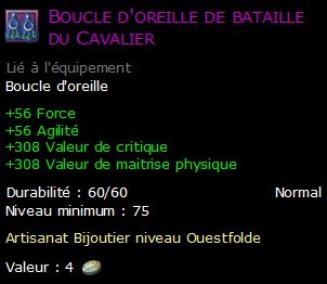 Boucle d'oreille de bataille du Cavalier