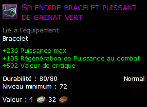 Splendide bracelet puissant de grenat vert