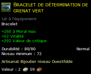 Bracelet de détermination de grenat vert