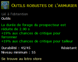 Outils robustes de l'armurier