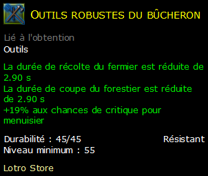 Outils robustes du bûcheron