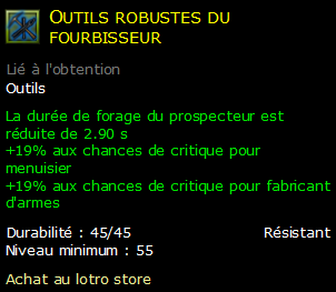 Outils robustes du fourbisseur