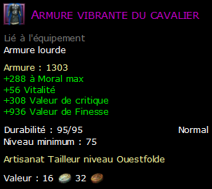 Armure vibrante du cavalier