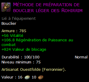 Méthode de préparation de bouclier léger des Rohirrim