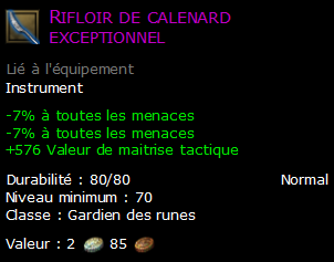 Rifloir de calenard exceptionnel