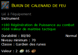 Burin de calenard de feu