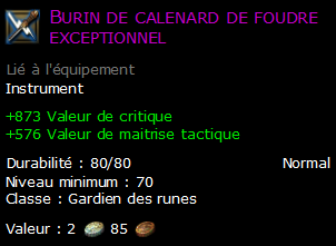 Burin de calenard de foudre exceptionnel